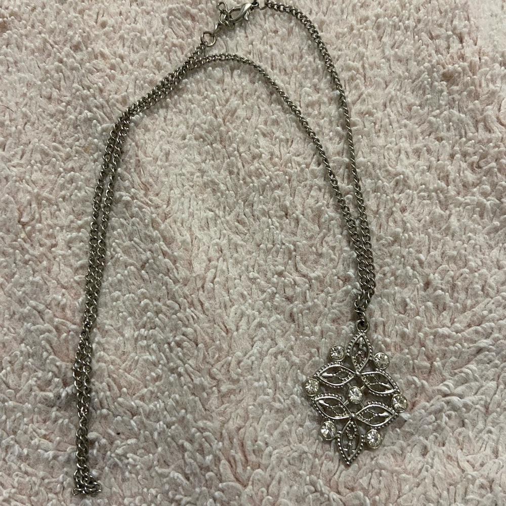 Long Abstract Diamond Necklace